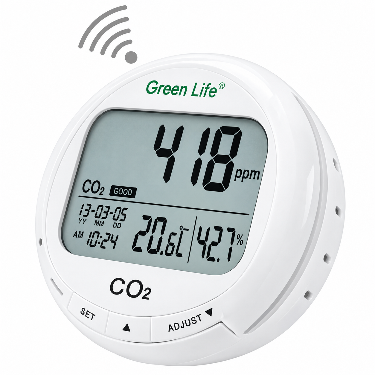 Máy đo chất lượng không khí, CO₂, nhiệt độ, độ ẩm